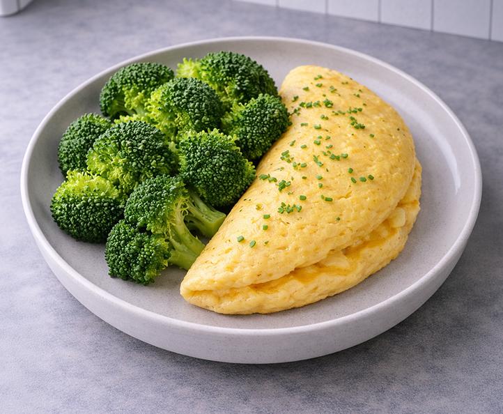 Cheesy Omelette with Broccoli