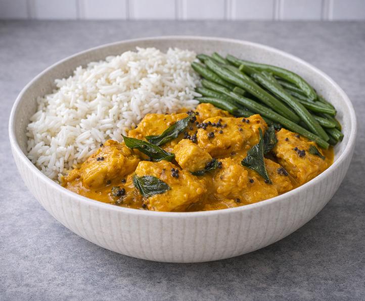 Turmeric Coconut Fish Curry with Rice