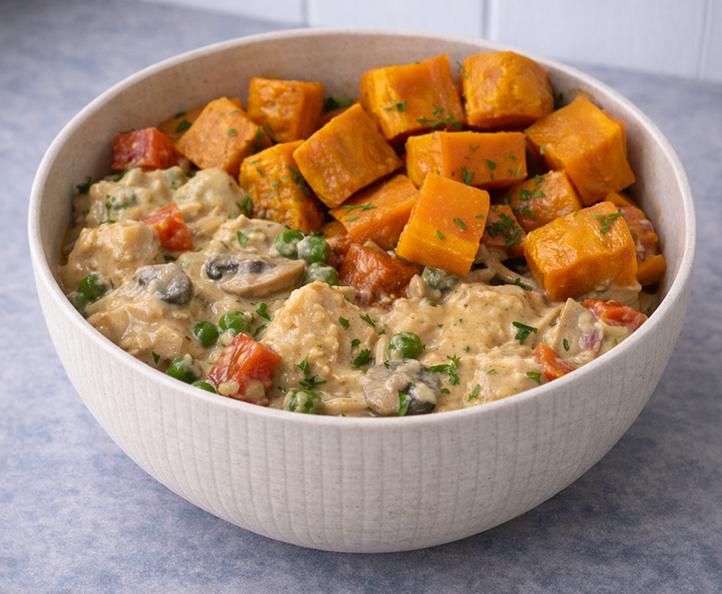 Homestyle Chicken à la King & Sweet Potato