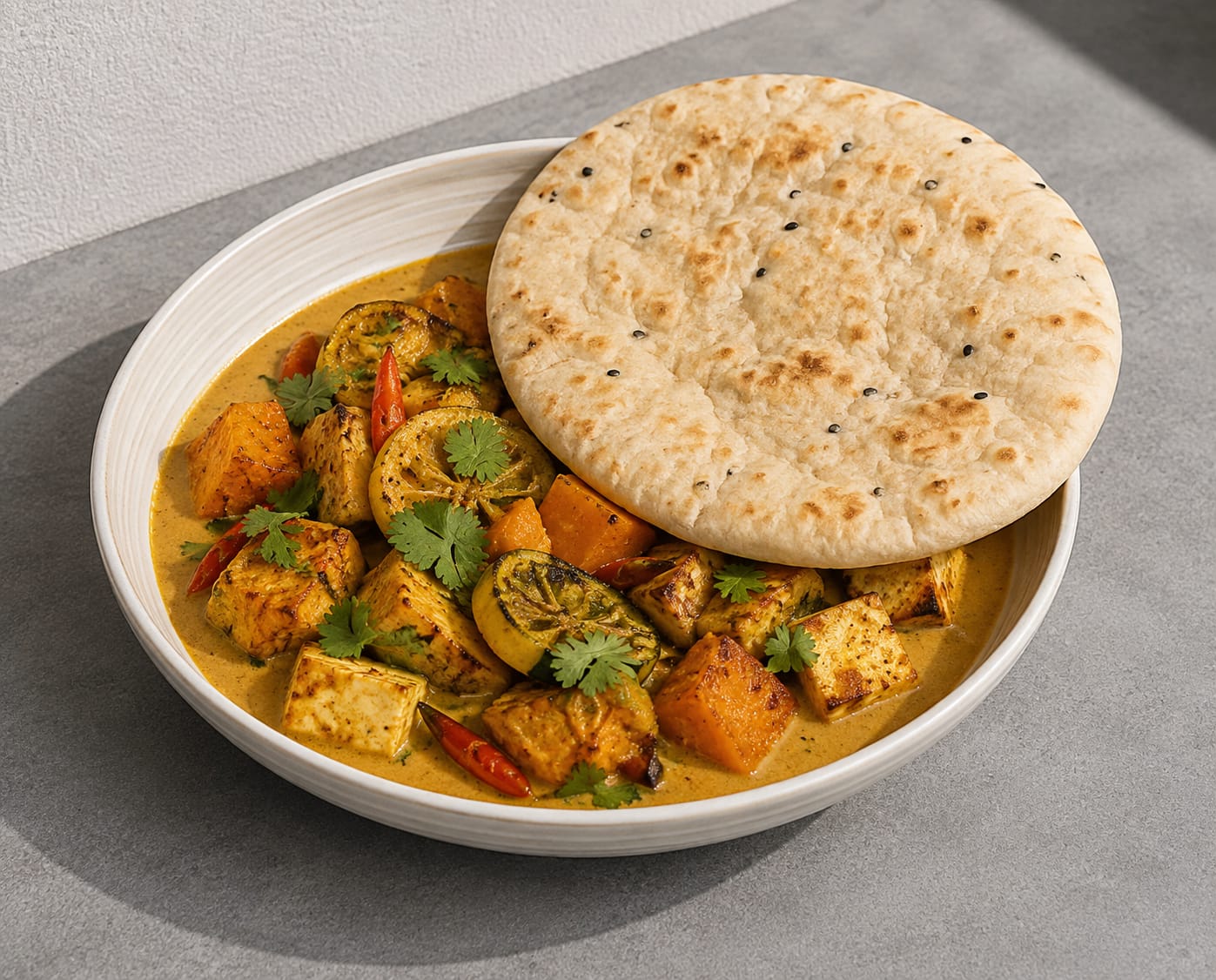 Chicken & Squash Curry with Pita
