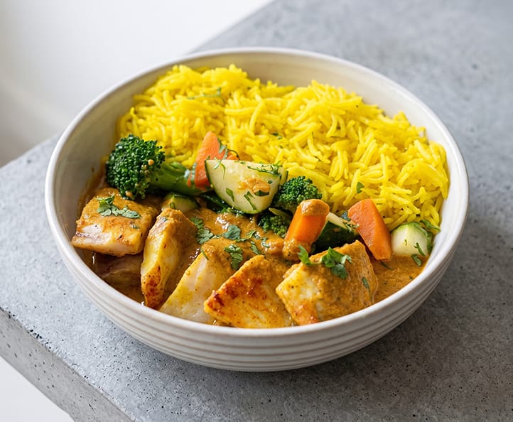 Coastal Coconut Fish Curry & Lemon Rice