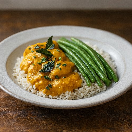 Turmeric Coconut Fish Curry with Rice